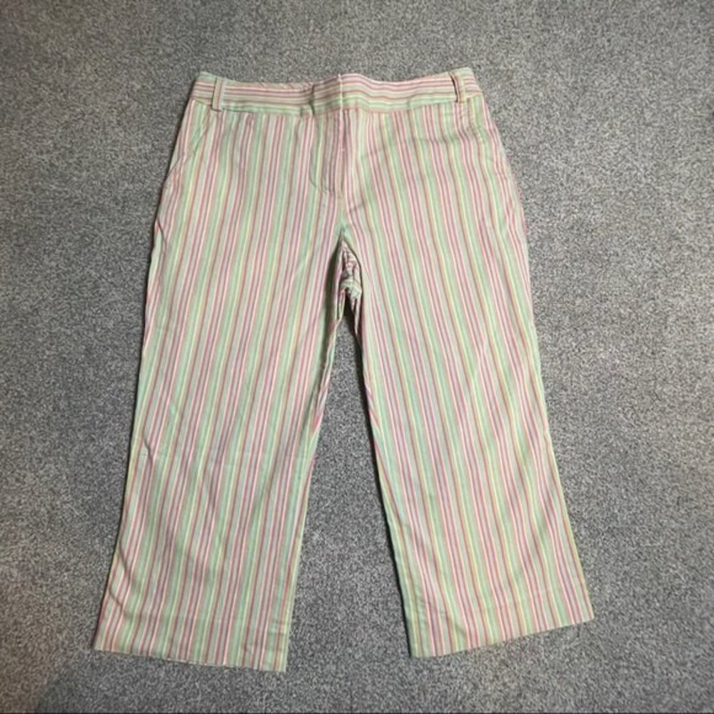 Sigrid Olsen 10 Capri Pants 32 X 20 Striped